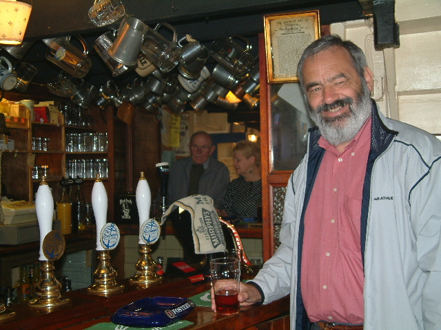 The bar in the Blue Anchor Inn. 27 May 2003.